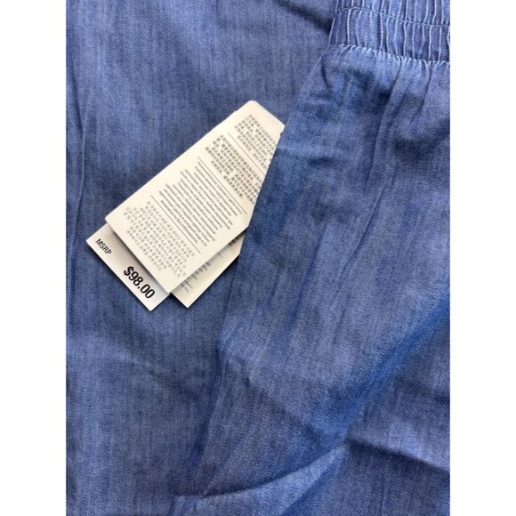 Michael Michael Kors Denim Drawstring Waist & Wide leg Chambray Pants, Sz Med - Picture 5 of 7